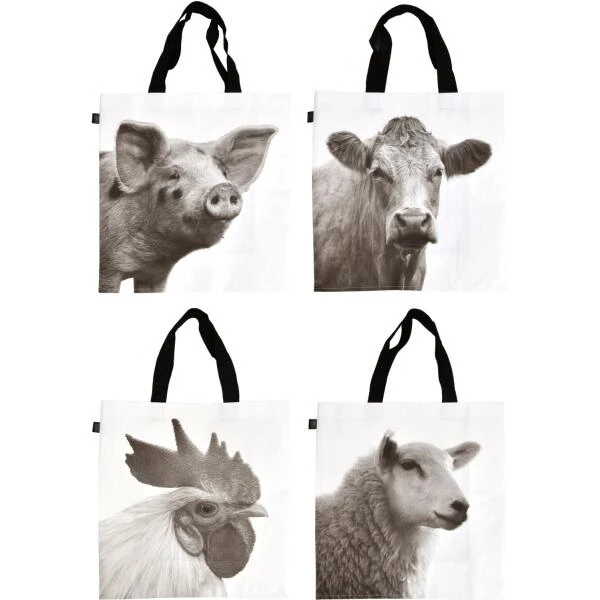 ESSCHERT DESIGN Boodschappentas Volwassen Boerderijdieren - Large 1 ESSCHERT DESIGN Boodschappentas Volwassen Boerderijdieren - Large