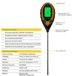 4 In 1 Meter (pH, Licht, Temperatuur En Vocht) -Brabantia Verkoopwinkel meetapparatuur 4 in 1 1484056061 4 600